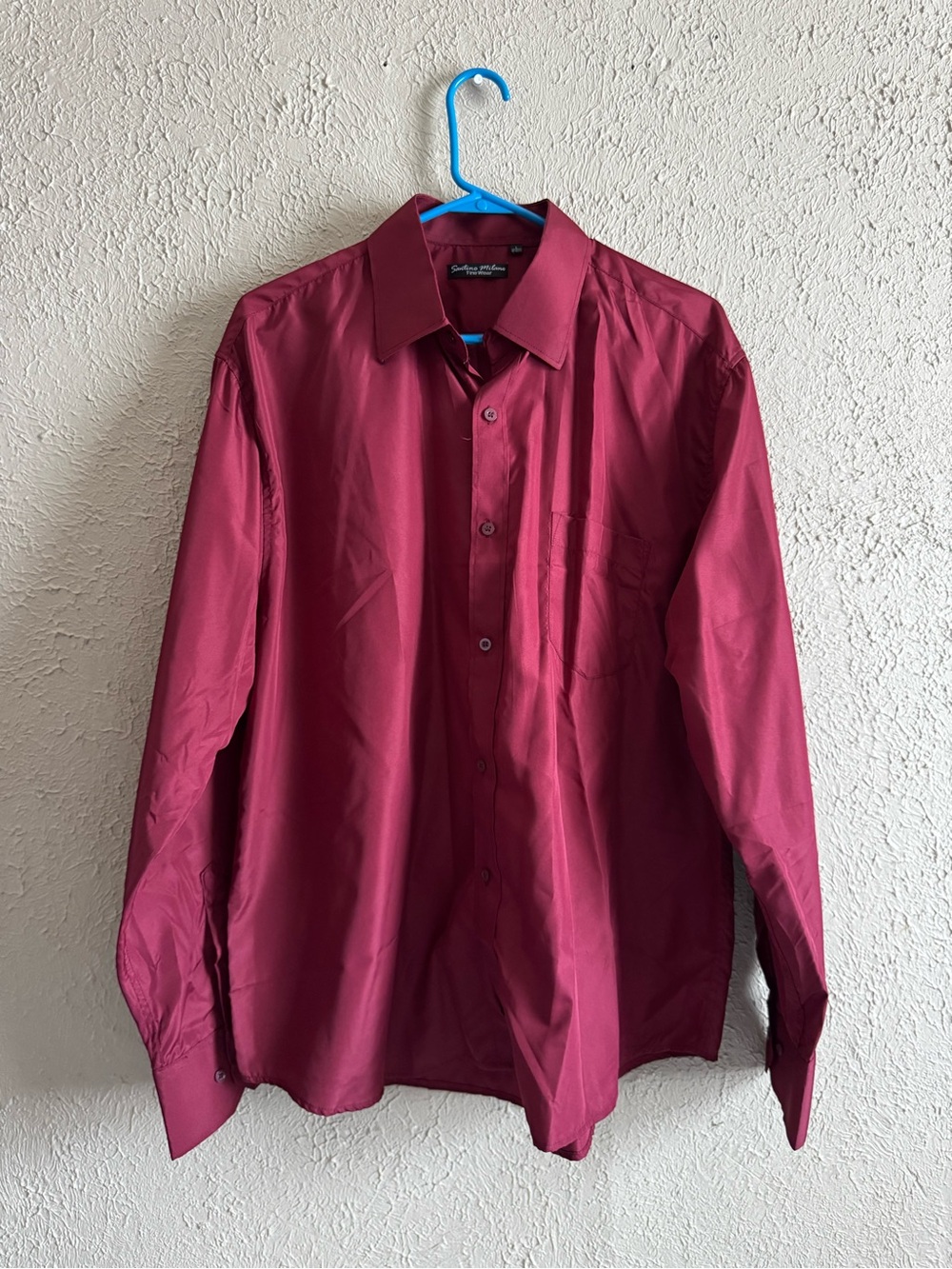 Santino Milano Collection Men’s Long Sleeve Dress Shirt - Burgundy